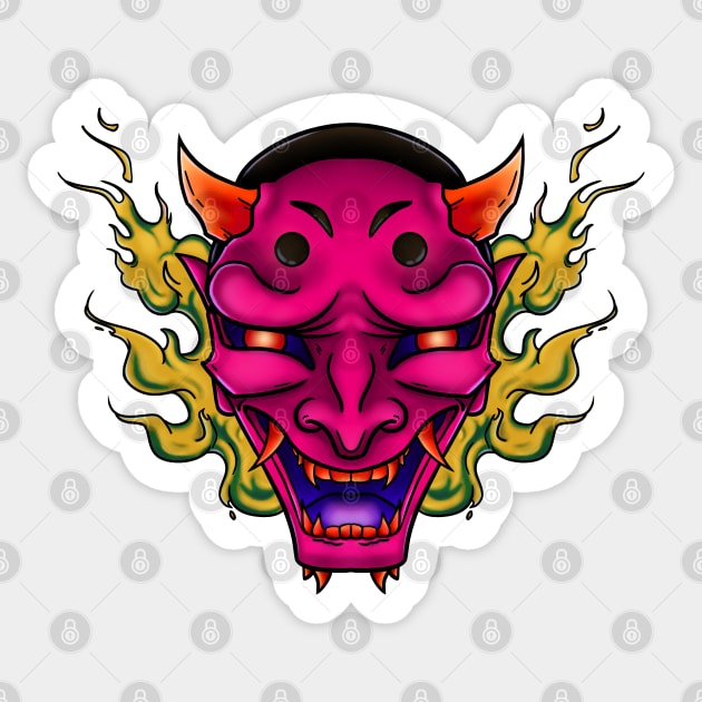 Hannya & Flames 2 Sticker by TaliDe